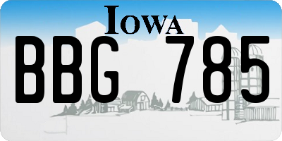IA license plate BBG785