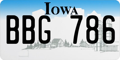 IA license plate BBG786