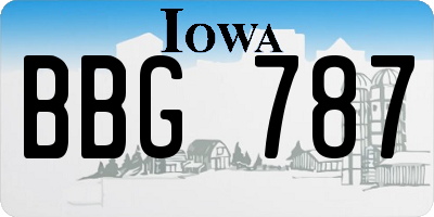IA license plate BBG787