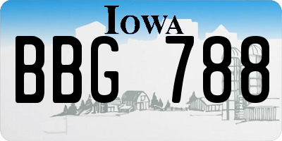 IA license plate BBG788