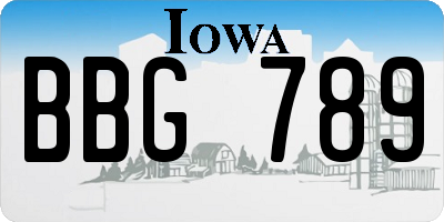 IA license plate BBG789