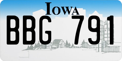 IA license plate BBG791