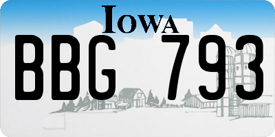 IA license plate BBG793