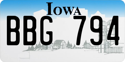 IA license plate BBG794
