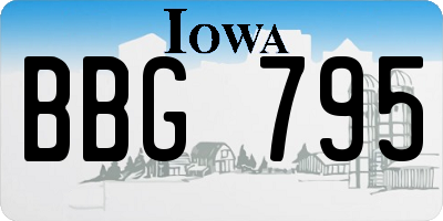 IA license plate BBG795