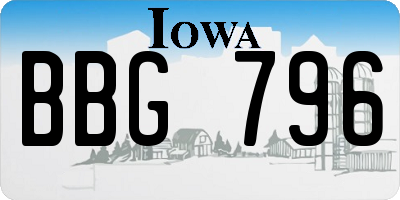 IA license plate BBG796