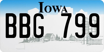 IA license plate BBG799