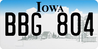 IA license plate BBG804