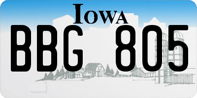 IA license plate BBG805