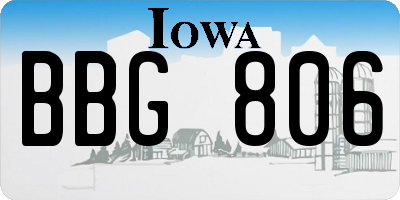 IA license plate BBG806