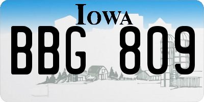 IA license plate BBG809