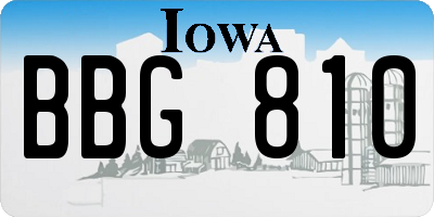 IA license plate BBG810