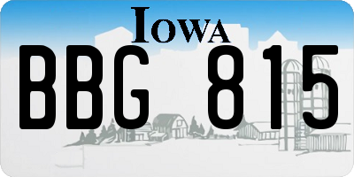 IA license plate BBG815