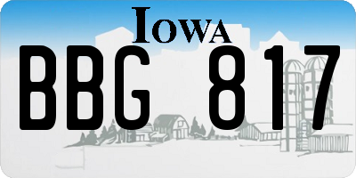 IA license plate BBG817