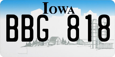 IA license plate BBG818