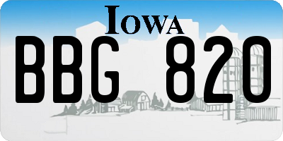 IA license plate BBG820