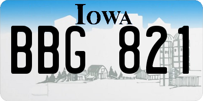 IA license plate BBG821