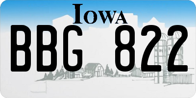 IA license plate BBG822