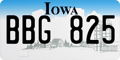 IA license plate BBG825