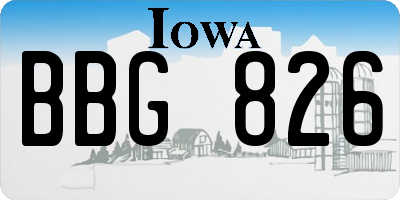 IA license plate BBG826