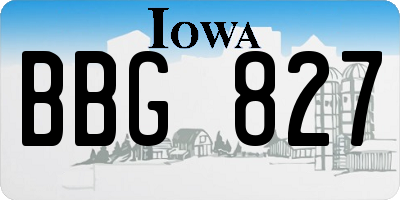 IA license plate BBG827