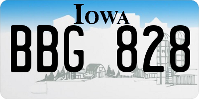 IA license plate BBG828