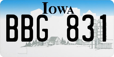 IA license plate BBG831