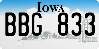 IA license plate BBG833