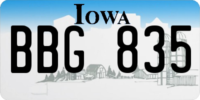 IA license plate BBG835