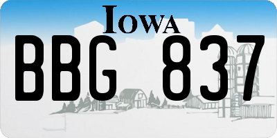 IA license plate BBG837