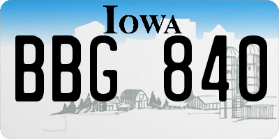 IA license plate BBG840