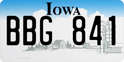 IA license plate BBG841