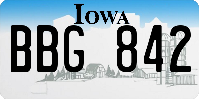 IA license plate BBG842