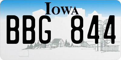 IA license plate BBG844