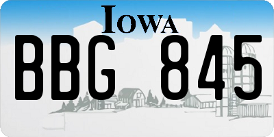IA license plate BBG845