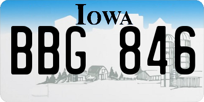 IA license plate BBG846
