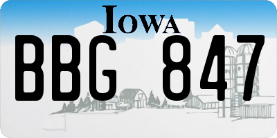 IA license plate BBG847