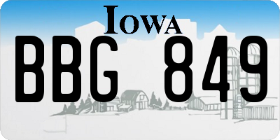 IA license plate BBG849