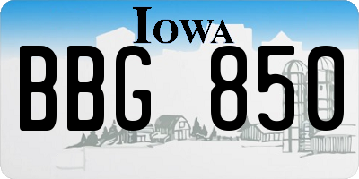 IA license plate BBG850
