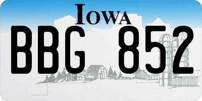 IA license plate BBG852