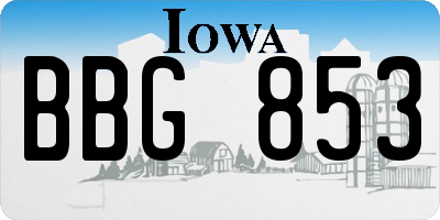 IA license plate BBG853