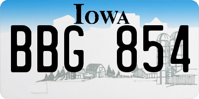 IA license plate BBG854