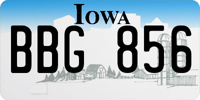 IA license plate BBG856