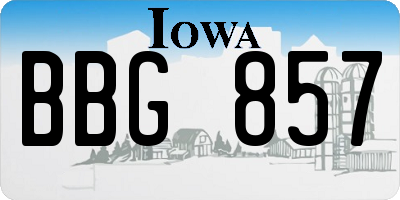 IA license plate BBG857