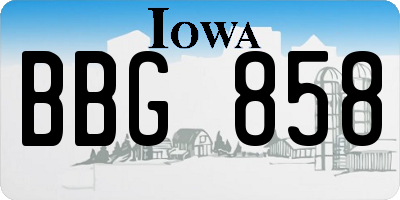 IA license plate BBG858