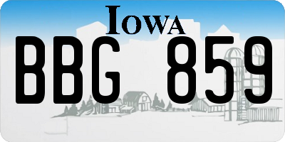 IA license plate BBG859