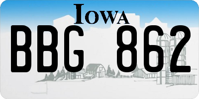 IA license plate BBG862