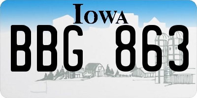 IA license plate BBG863