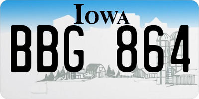IA license plate BBG864