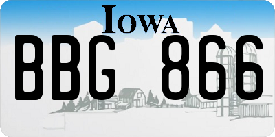 IA license plate BBG866